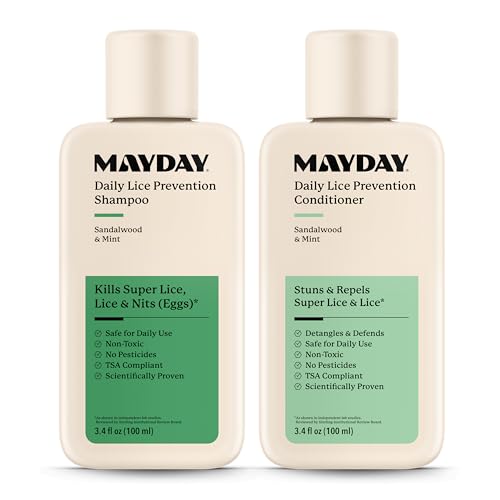 MAYDAY 3.4oz Shampoo & Conditioner Bundle - Sandalwood & Mint Daily Cleansing and Conditioning for All Hair Types