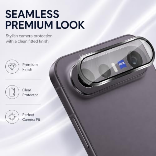 Image of FIRST MART Black Camera Ring Guard Protector for Vivo X300 FE | Tempered Glass with Metal Alloy Rings, HD Clear, Scratch Resistant, Case-Friendly | Pack of 1