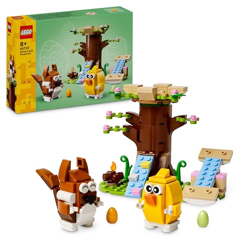LEGO Frühlingstierspielplatz, Bauset mit Vogel und Eichhörnchen, Spielset mit Baumhaus für Kinder, Geschenkidee für Jungen und Mädchen ab 8 Jahren, Tierset, Spielzeug mit Tierfiguren 40709
