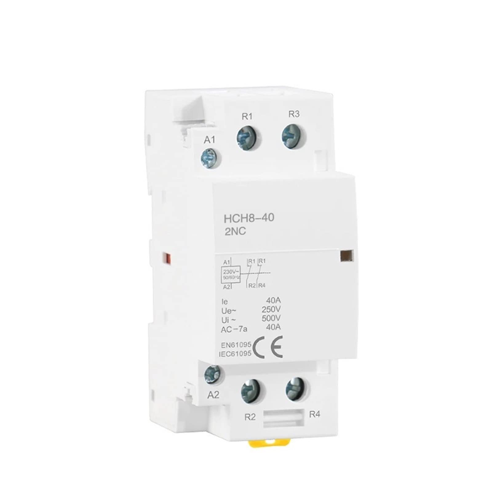 Stycznik domowy HCH8-40 2P 40A 63A 2NO lub 2NC 1NO 1NC 24 V 110 V 220 V Stycznik automatyczny Typ szyny DIN, 1 szt. (2P 63A 1NO1NC AC110V)