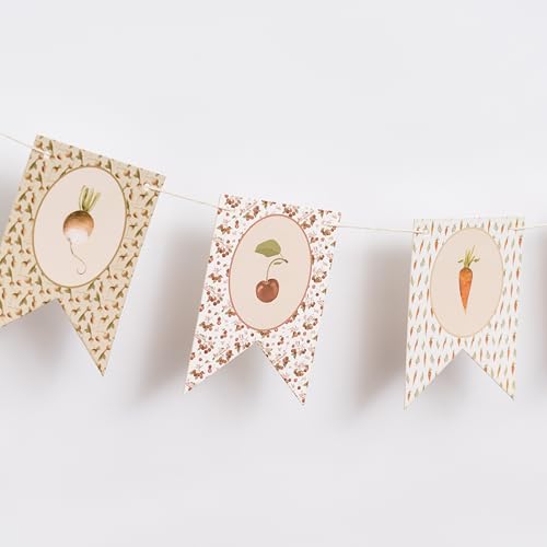 Image of ZAIBIANHAO Fruit and Vegetable Farmers Market Banner | Locally Grown Baby Shower Bunting Banner,Vegetable Farmer's Party Decorations for Kids Produce Stand
