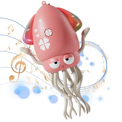 Image of Dancing Octopus Toy for Kids, Electric Crawling Baby tummy time toys with LED Lights, Rechargeable Dancing Squid Music Gift for 3-6 Year Old Boys Girls Birthday, Interactive Octopus Toy (Pink)