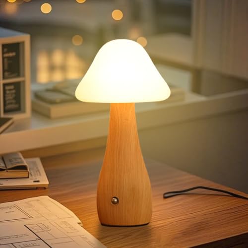Lampe champignon LED rechargeable à intensité variable avec port USB