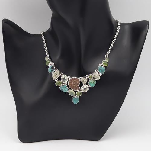 Collar de gargantilla y pendientes de turquesa para regalo de mujer 7
