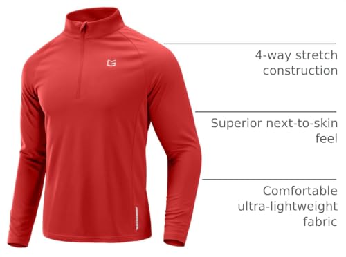 Image of G Gradual Men's Running Shirts Long Sleeve Athletic Shirt Lightweight Quick Dry Quarter Zip Pullover for Men Workout Gym Golf