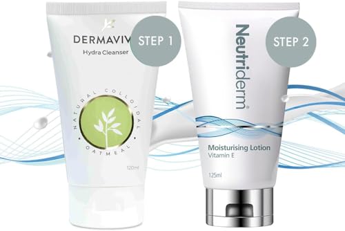 Neutriderm Pre-Makeup Skincare Combo, Vitamin E Moisturiser 125 Ml And Dermavive Hydra Cleanser Lotion (Combination) 120 Ml