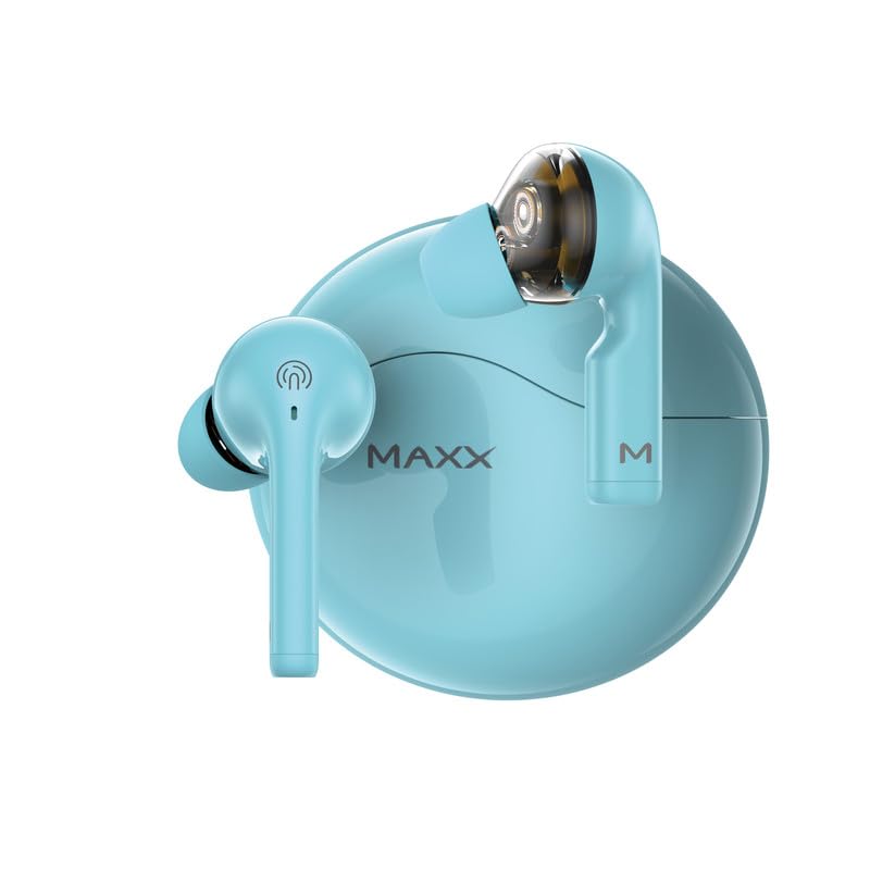 Image of Maxx PX60 Pro True Wireless Quad Driver Earbuds with Quick Connect,Upto 50Hrs Playtime,ASAP Charge 10 Min Use 180 Mins,IPX5,BT v5.3 (Powder Blue)