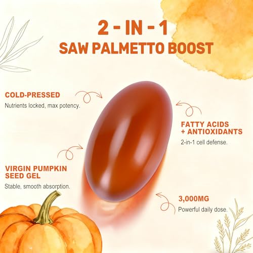 BEWORD Pumpkin Seed Oil with Saw Palmetto Softgels