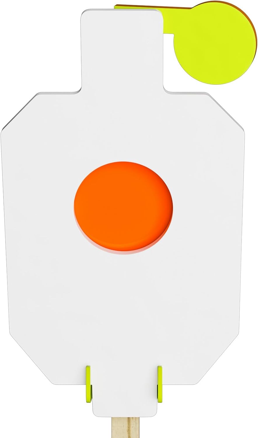Highwild AR500 Steel Hostage Target 12" x 20" x 1/2" Armored Steel Bullseye Reactive IDPA Shooting Target with 2X4 T-Post Bracket