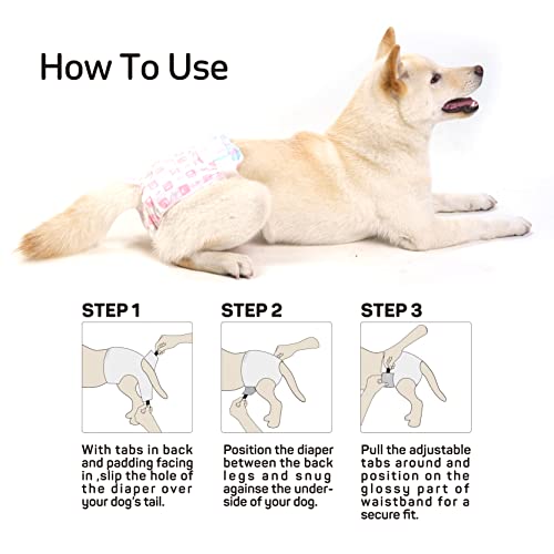 Image of BarkButler x FOFOS Female Dog Diapers XL - Dog Diapers Female, Diaper for Dogs XXL (Waist Size 43-65cm, 12pcs) - White