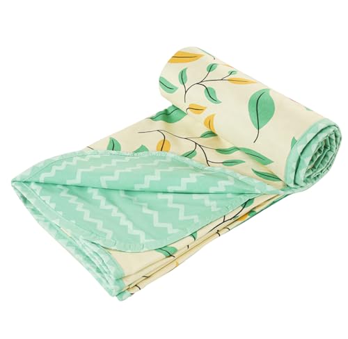 Image of BSB HOME Cotton Super Soft Brushed Microfiber Cotton 2 Layer Breathable Single Bed Dohar Lightweight Summer | AC | All Season Blanket Dohar 84X96(Inches) 220 X 152 Flannel Dohar Light Green and Pista