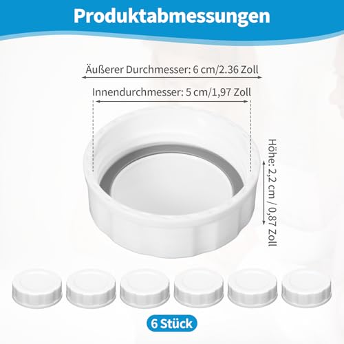 6 Stück Weiß Babyflaschen Deckel für MAM Flaschen 6-18 Monate, Babyflaschen Zubehör, Babyflaschenverschlüsse für MAM Flaschen 0-6 Monate