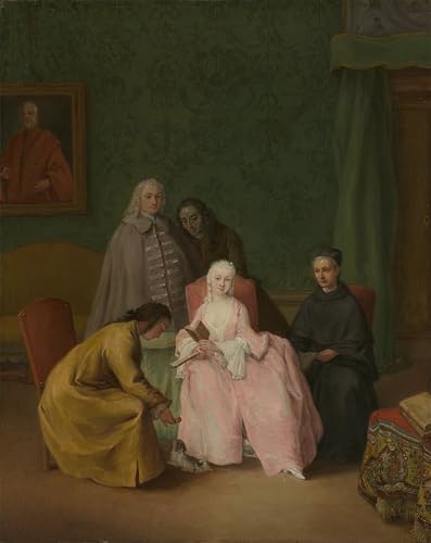 Affiche toile la Visite de Pietro Longhi portrait d'art décoration murale séjour 60x90
