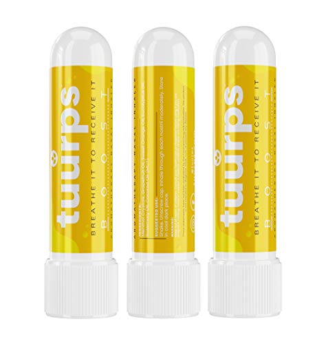 TUURPS Boost - Energizing Aromatherapy Nasal Inhaler - Enhance Mood & Energy - Refreshing Sinus Aid - Grapefruit, Sweet Orange, Eucalyptus, Rosemary Essential Oils (3-Pack)