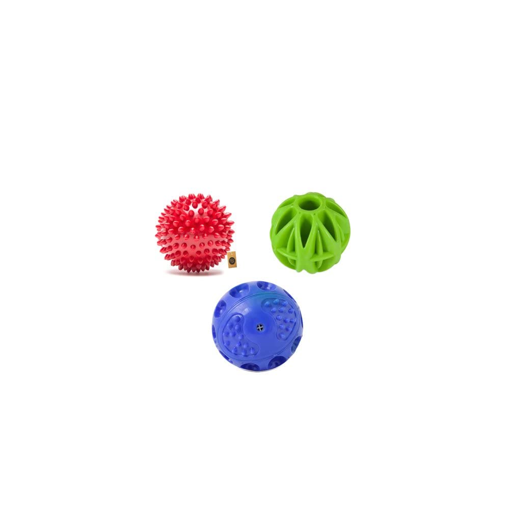 The Pets Company Rubber Dog Chew Toy Combo (Dog Spike Ball 3" + Treat Toy Big Ball + Squeaky Ball Toy) | Ball Dog Toys for Medium Dogs (B0BMLGZFJL) Amazon Price History, Amazon Price Tracker