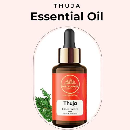 Image of Thuja Essential Oil for Diffuser, Hair Care, Face, Skin Care, Aromatherapy, Scalp and Body Massage, Soap and Candle Making - with Dropper 30ml (1 oz)