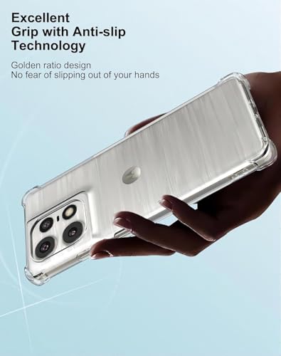 Image of REALCASE Silicone Moto Edge 50 5G Back Cover Case, Scratch Resistant Protective Crystal Clear Transparent Shock Proof Bumper Back Cover Case for Moto Edge 50 5G