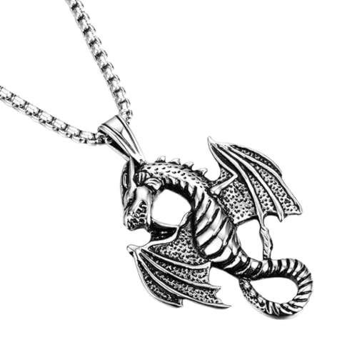 Colgante de dragón retro con cruz de detección avanzada y detalles de joyería fina