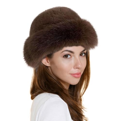Lista de Gorros de aviador para Mujer - los preferidos. 48 YOGONEV Gorro Cálido para Mujer,Gorro Ruso,Hat para Hombres Y Mujeres Slouch,Gorro de Nieve para Invierno. (MX/US, Alfa, Mediano, Café)
