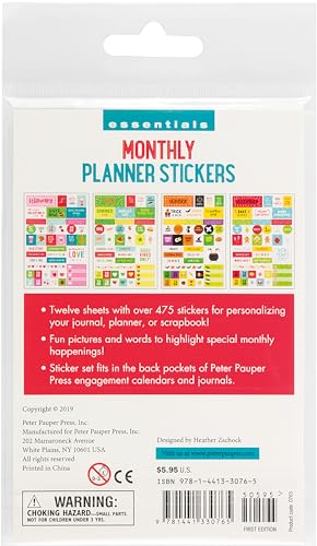 image for PETER PAUPER PRESS Essentials Month By Month Planner Stickers (set of 