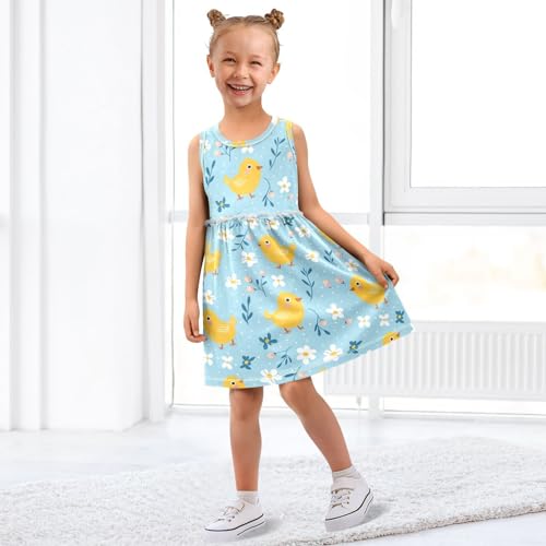 ALAZA Girls Print Dress,-349- Chicken Sleeveless Casual Sundress for Girl2