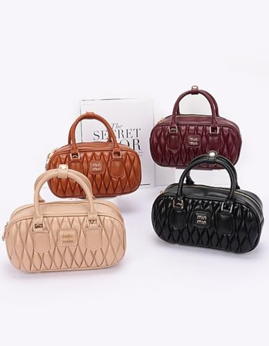 Faux Leather Quilted Convertible Crossbody Bag for Women Luxury Designer Inspired Shoulder Purse Vintage Style Commuter Tote3