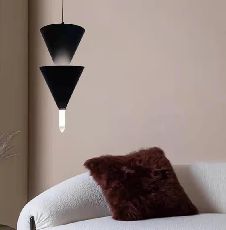 Luminaires suspendus Art déco design cône LED finitions or et noir de prestige