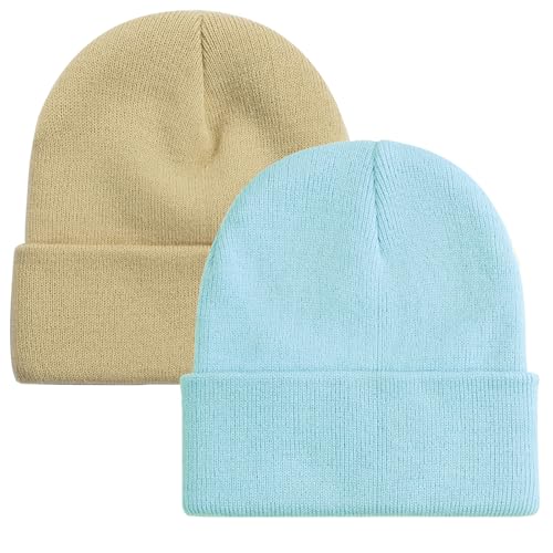 Image of ZOORON 1&2 Pack Beanie for Men Women Slouchy Beanie Hats Winter Knit Caps Soft Ski Hat Unisex