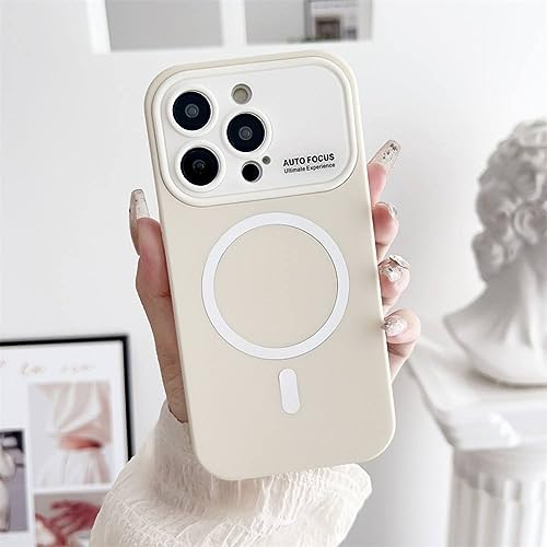 Coque de charge magnétique iPhone 13 Pro Max anti rayure silicone blanc
