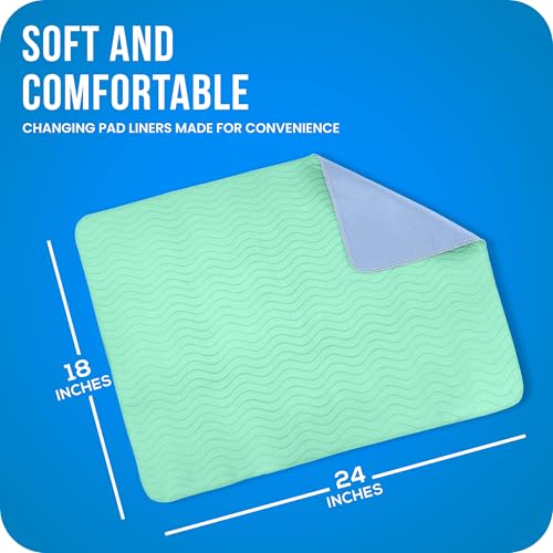 Image of 4 Pack Washable Pee Pads for Dogs 18 inch x 24 inch, Waterproof Dog Training Pads | Reusable Dog Training Pads for Sofa, Incontinence Bed Pads for Adults, Elderly and Kids (Green,Blue) by Utopia Bedding