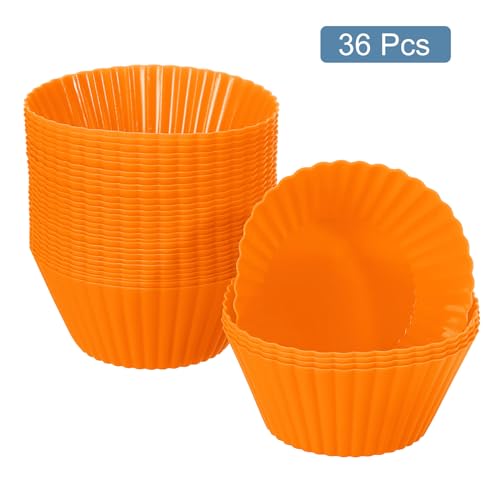 Evita que tus magdalenas se peguen usando las tazas de silicona para hornear uxcell naranja 4