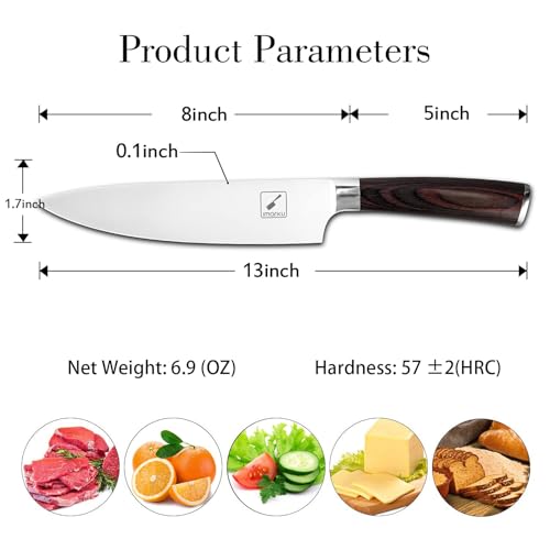imarku Japanese Chef Knife - Sharp Kitchen Knife 8 Inch Chef's Knives HC Steel Paring Knife, Unique Gifts for Men and Women, Gifts for Mom or Dad, Kitchen Gadgets with Gift Box, Gyutou Knives - Image 4