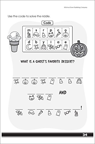 School Zone - My First Codes & Puzzles Workbook - Ages 6 To 8, 1St Grade, 2Nd Grade, Activity Pad, Crossword Puzzles, Word Search, Riddles, And More (School Zone Little Busy Book™ Series) #TOP5