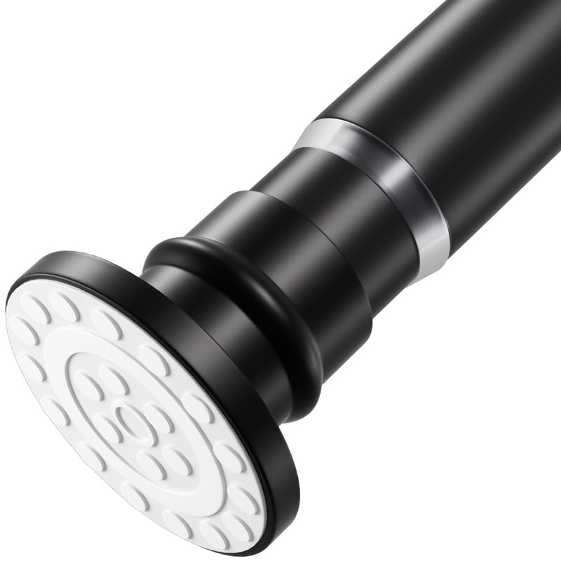 XIQIYY Small Tension Curtain Rod 18-32 Inch Spring Tension Rod Short Shower Curtain Rod No Drilling Adjustable Black Shower Rod Heavy Duty