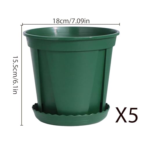 Macetas para flores juego de 5 macetas verdes para plantas 7