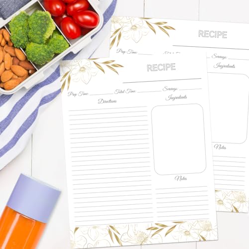 Recipe Binder 8.5x11 3 Ring with Plastic Sleeves, Blank Recipe Book Binder - Image 4