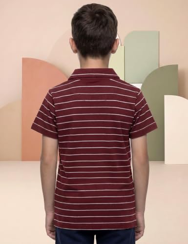 Image of Amazon Brand - Symbol Boys Soft Cotton Rich Jersey Striped Polo Shirt
