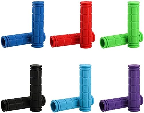 Suwimut 12 Pieces Bike Handlebar Grips for Kids Girls Boys, Non Slip Soft Rubber Bicycle Grips for Scooter, Cruiser, Mountain Bike, Foldable Bike, BMX