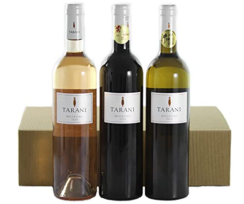 Coffret Bouteille de Vins du Sud-OuestTarani La Trilogie - Vin Rouge Vin Rosé Vin Blanc dans un élégant coffret bouteille à offrir