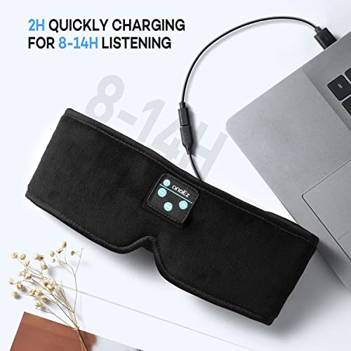 41F8Irf1glL Sleep Headphones, onaEz 2023 Upgraded Bluetooth Sleep Mask, 3D Eye Mask Men Women with Wireless 5.0 Handsfree Bluetooth… - Image 6