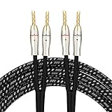 Audiophile 14 AWG 7N OCC Copper HiFi Speaker Cable Silver Plated Speaker Wire with BFA Banana Plug f