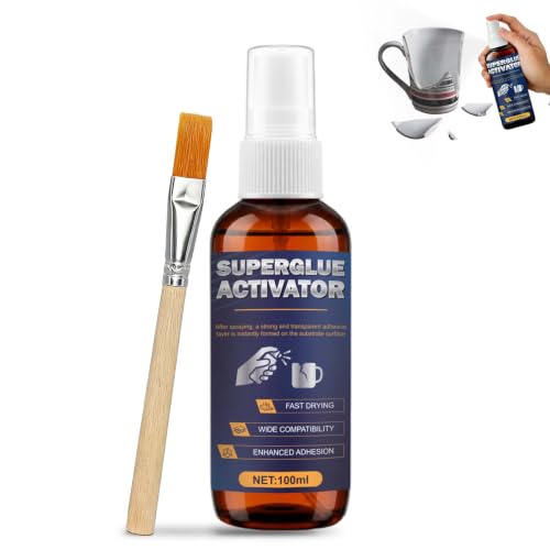 Super Glue Activator Spray Superglue Activator Spray Instantly Forms a Transparent Adhesion Layer Enhanced Adhesion Suitable for Plastics Metals Glass etc 100ml