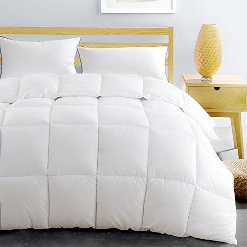 CHOKIT All Season King Comforter Soft Quilted Down Alternative Duvet Insert with Corner Loops,Box Stitched Reversible fluffier, White, 102 X 90 Inches