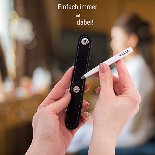 NALIA® Profi Pinzette mit Reiseetui – Einfach schonendere Haarentfernung! - Optimal für Augenbrauen Zupfen und Wimpernverlängerung - Augenbrauenpinzette - Image 5
