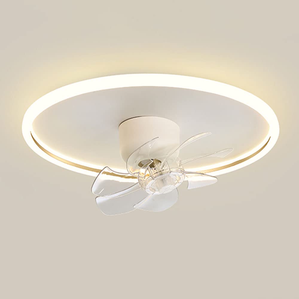 Ventilateur de plafond LED dimmable or, plafonnier ventilateur 3 vitesses pour chambre