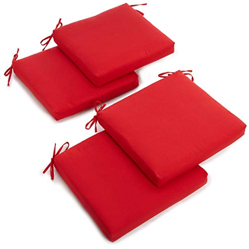 Blazing Needles, L.p. Indoor Twill Chair Cushion, 4 Count (Pack Of 1), Red #TOP4