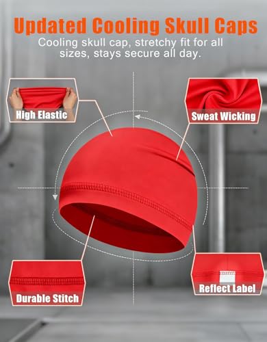 Image of Sweat Wicking Skull Caps Cooling Helmet Liner Hat Running Beanie Cycling Skullcap Sleeping Cap for Men Women