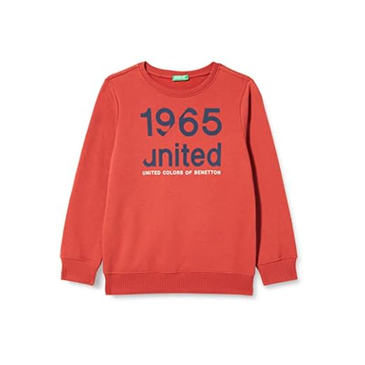 United Colors of Benetton Camiseta G/C M/L 3JLXC107Q Sudadera DE Cuello Redondo DE Manga Larga, Ladrillo Rojo 1A1, 140 para Niños