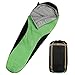 OUTSTAR Lightweight Waterproof Envelope Sleeping Bag With Compression Sack for Kids,Boys, Girls, Teens & Adults. Indoor &Outdoor Camping, Travelling, Hiking & Backpacking (Green & Black/Right Zip)