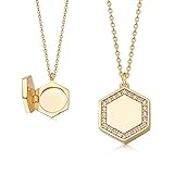 YDD Gold S925 Silver Locket Necklace for Women 9ct 14ct Real Gold Silver, Personalised Photo Locket Gift for Mum Wife Ladies Her 16''-18''